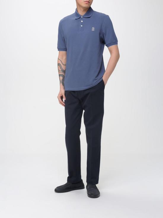26SS 브루넬로 쿠치넬리 폴로 티셔츠 ME8548788 CBL48 Blue - BRUNELLO CUCINELLI