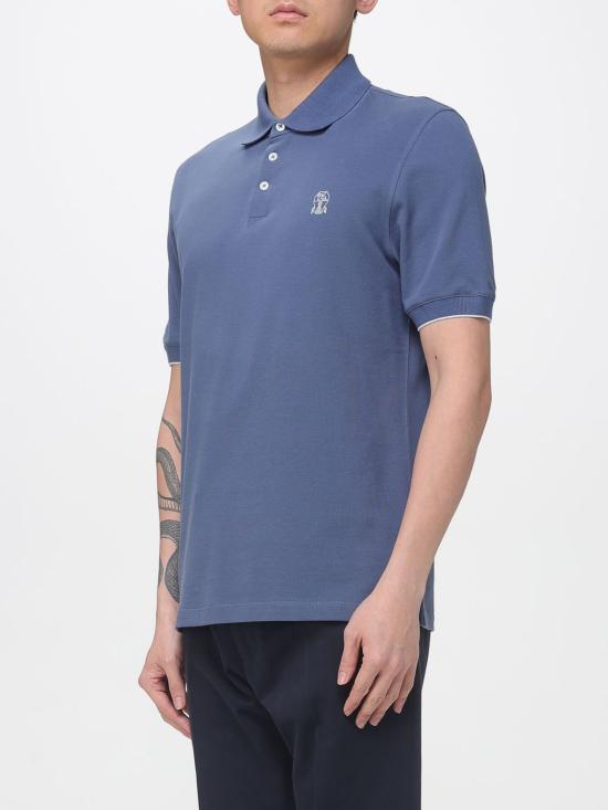 26SS 브루넬로 쿠치넬리 폴로 티셔츠 ME8548788 CBL48 Blue - BRUNELLO CUCINELLI