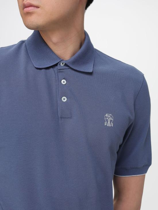 26SS 브루넬로 쿠치넬리 폴로 티셔츠 ME8548788 CBL48 Blue - BRUNELLO CUCINELLI