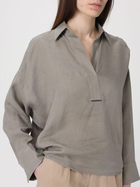 26SS 브루넬로 쿠치넬리 셔츠 MA698MQ705 C1063 Kaki - BRUNELLO CUCINELLI