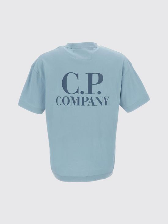 26SS 씨피 컴퍼니 30/1 저지 숏슬리브 로고 티셔츠 20CMTS086A005100W 809 Gnawed Blue - C.P. COMPANY