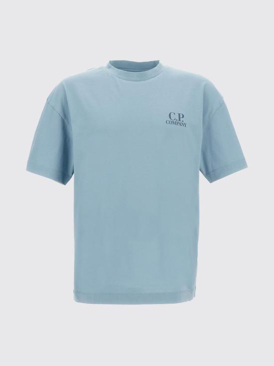26SS 씨피 컴퍼니 30/1 저지 숏슬리브 로고 티셔츠 20CMTS086A005100W 809 Gnawed Blue - C.P. COMPANY