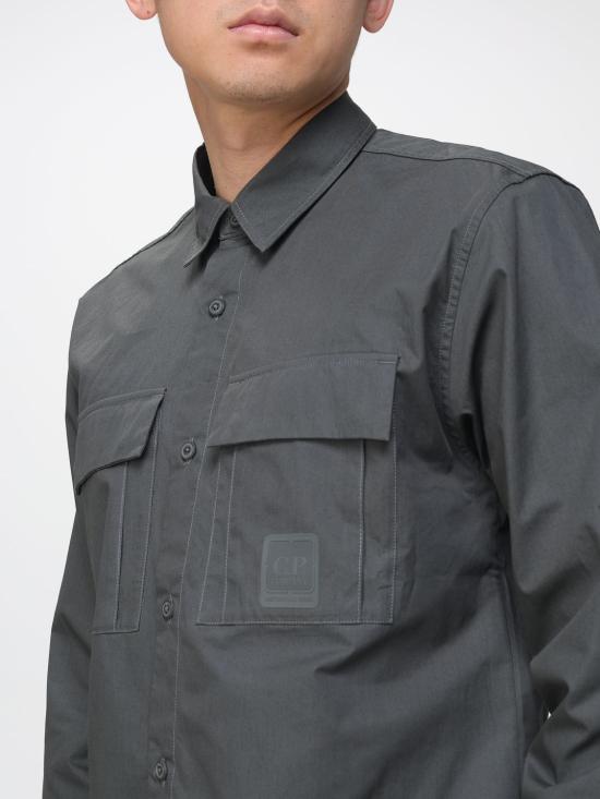 26SS 씨피 컴퍼니 메트로폴리스 시리즈 가바딘 롱슬리브 버튼 셔츠 20CLSH024A006472A 921 Grey - C.P. COMPANY