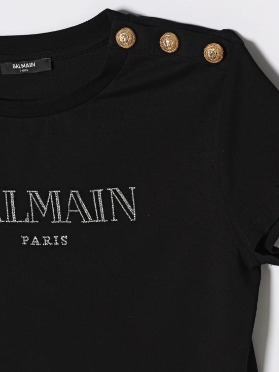 26SS [키즈] 발망 티셔츠 BY8A51Z3277 930 Black - BALMAIN