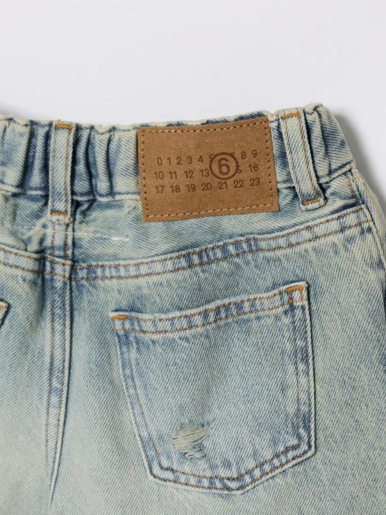 26SS [키즈] MM6 메종마르지엘라 쇼츠/버뮤다 M60960MM06W M601 Gnawed Blue - MM6 MAISON MARGIELA