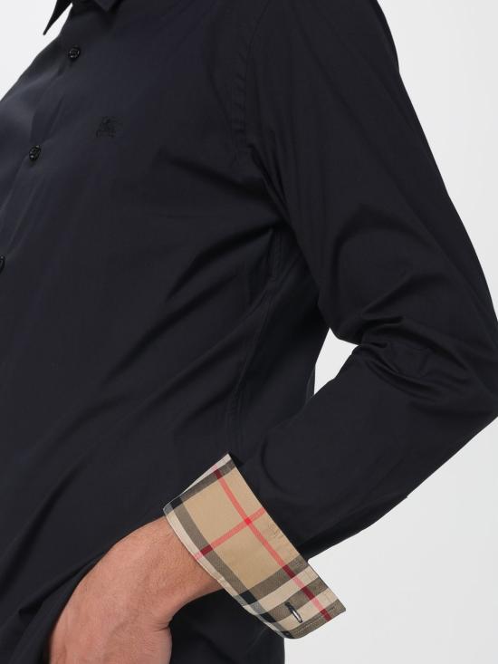 26SS 버버리 스트레치 코튼 셔츠 8071799 Black - BURBERRY