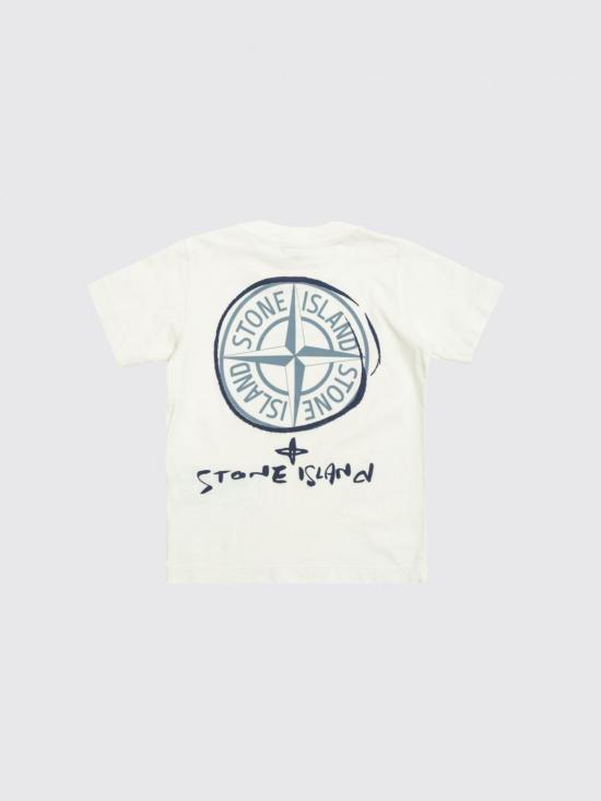 26SS [키즈] 스톤 아일랜드 티셔츠 2100009S0377 V0001 White - STONE ISLAND