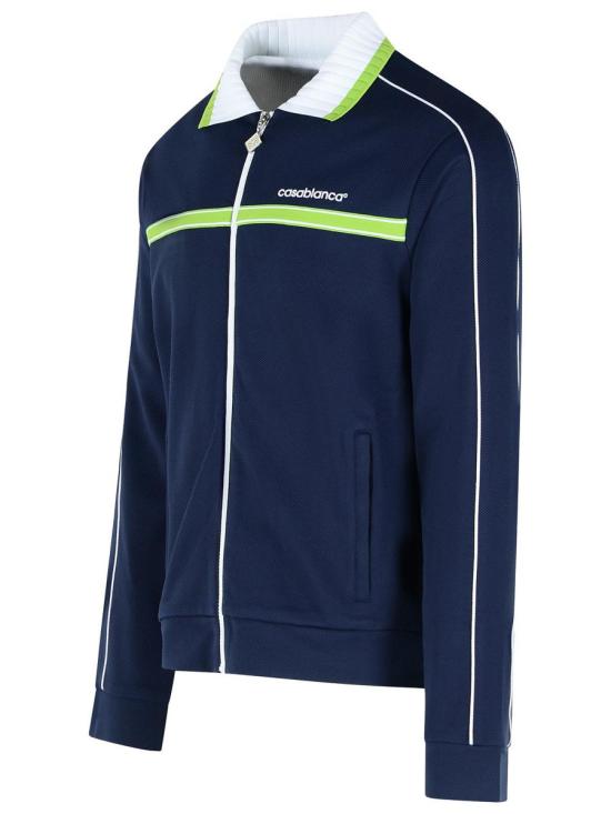 26SS 카사블랑카 집업 니트 M SP26 JTP 391 01NAVY - CASABLANCA