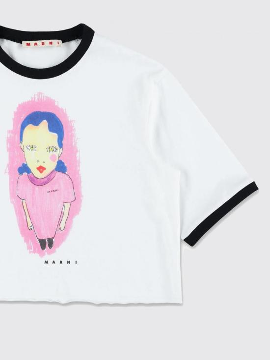 26SS [키즈] 마르니 티셔츠 M01678M00HZ 0M100 White - MARNI