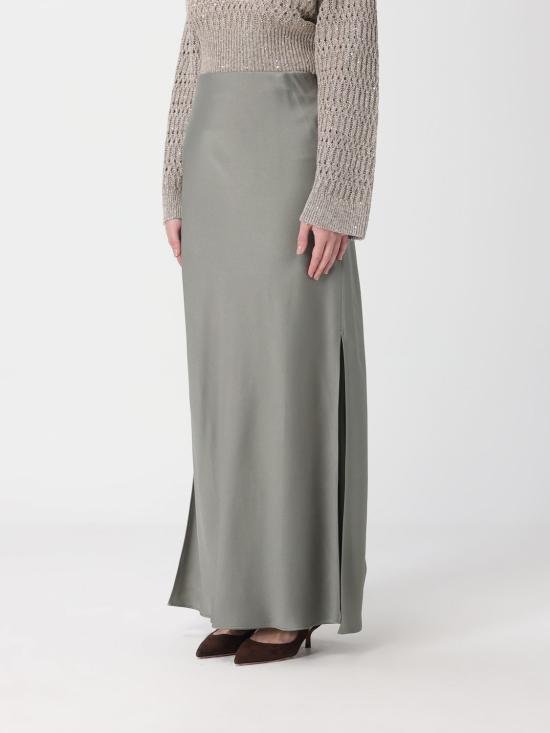 26SS 브루넬로 쿠치넬리 바이어스 컷 맥시 스커트 M0H38G3396 C9125 Green - BRUNELLO CUCINELLI