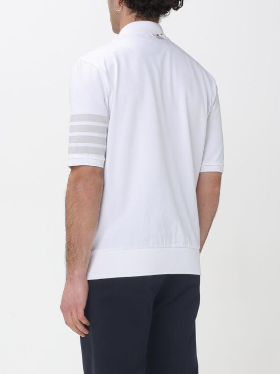 26SS 톰브라운 가먼트 오버다이드 저지 4바 폴로셔츠 MJP236AJ0253 100 White - THOM BROWNE