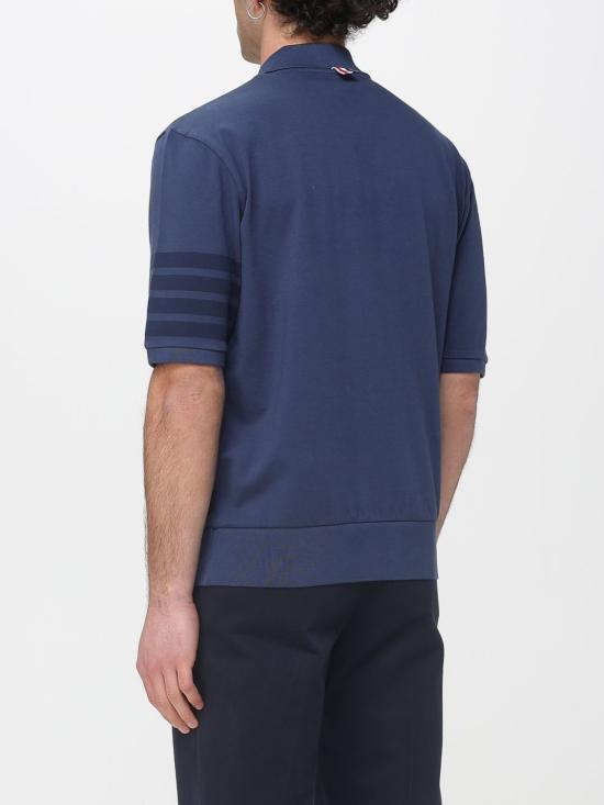 26SS 톰브라운 가먼트 오버다이드 저지 4바 폴로셔츠 MJP236AJ0253 415 Navy - THOM BROWNE