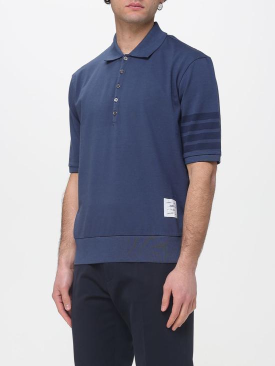 26SS 톰브라운 가먼트 오버다이드 저지 4바 폴로셔츠 MJP236AJ0253 415 Navy - THOM BROWNE