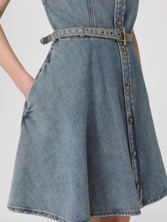 26SS 알렉산더 맥퀸 롱 원피스 857116QMAD1 4383 Denim - ALEXANDER MCQUEEN