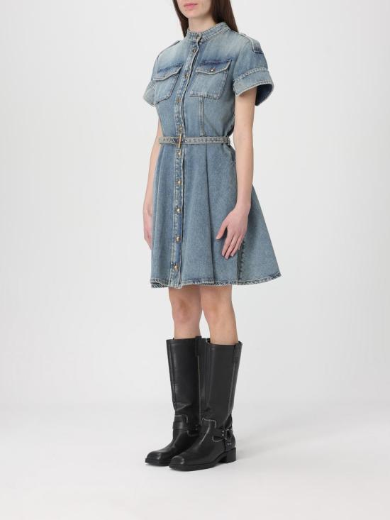 26SS 알렉산더 맥퀸 롱 원피스 857116QMAD1 4383 Denim - ALEXANDER MCQUEEN