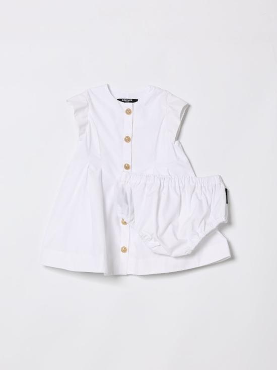 26SS [키즈] 발망 점프수트 BY1131P0562 100 White - BALMAIN