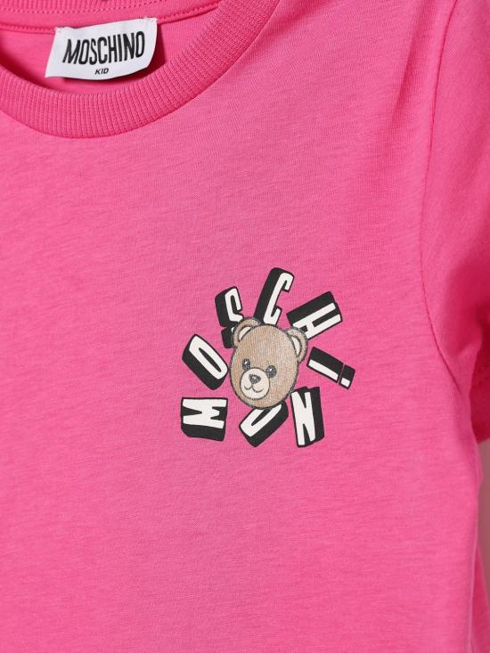 26SS [키즈] 모스키노 티셔츠 HUM05OLAA03 50533 Azalea - MOSCHINO