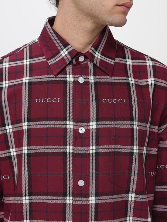 26SS 구찌 긴팔 셔츠 852895ZAUAC 6013 Burgundy - GUCCI