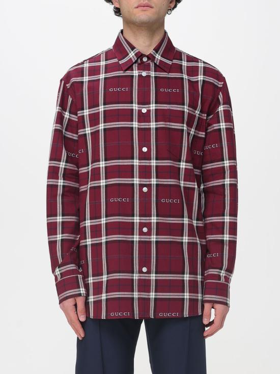 26SS 구찌 긴팔 셔츠 852895ZAUAC 6013 Burgundy