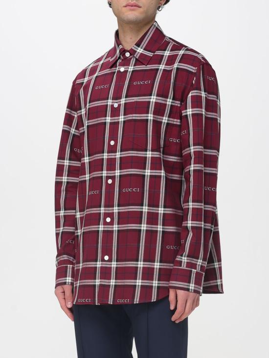 26SS 구찌 긴팔 셔츠 852895ZAUAC 6013 Burgundy - GUCCI