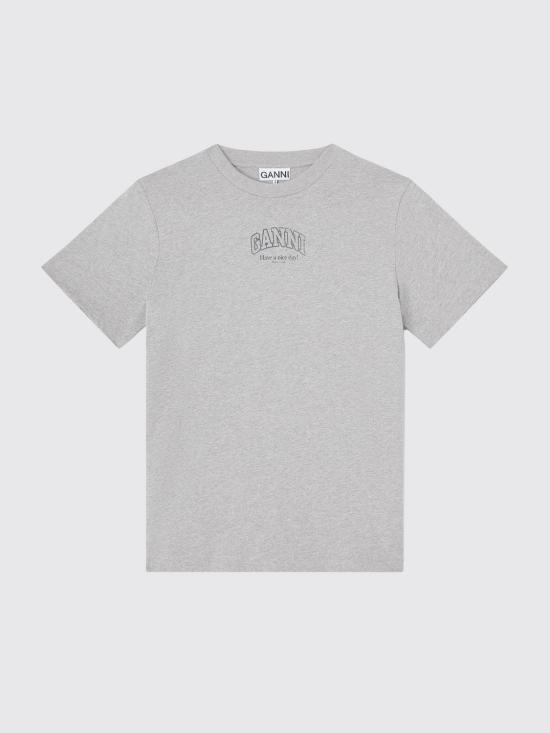 26SS 가니 로고 에센셜 티셔츠 A1050057 920 Grey - GANNI
