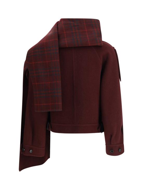 25FW 버버리 디태처블 스카프 울 자켓 8115052 A2173 Red - BURBERRY