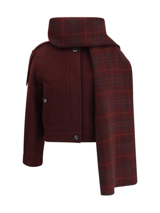 25FW 버버리 디태처블 스카프 울 자켓 8115052 A2173 Red