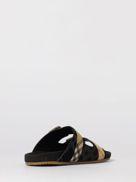 26SS 버버리 체크 스웨이드 얼친 샌들 8118890 Black - BURBERRY