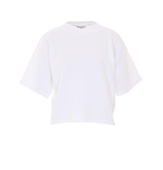 26SS 알라이아 반팔 티셔츠 AA9I0019J095C000 WHITE
