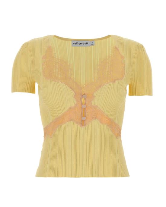 26SS 셀프 포트레이트 반팔 티셔츠 RS26176TCY YELLOW