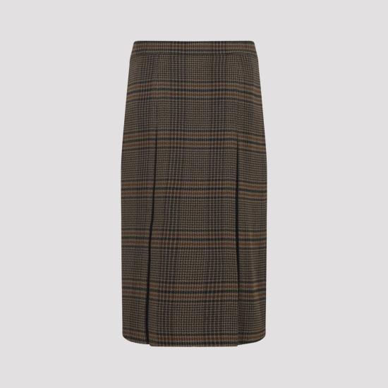 25FW 생로랑 미디 스커트 831068 Y9I70 2849 BROWN - SAINT LAURENT