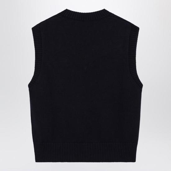 26SS 아미 니트 베스트 UKS859UKN0156 S AMI A116 BLUE - AMI