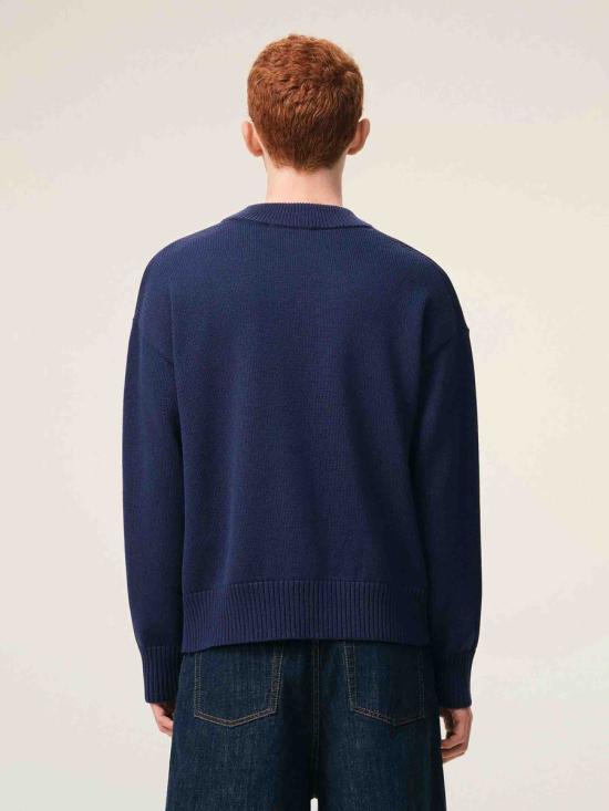 26SS 아미 스웨터 UKC380 KN0156 A116ENCRE ECRU NAVY BLUE - AMI