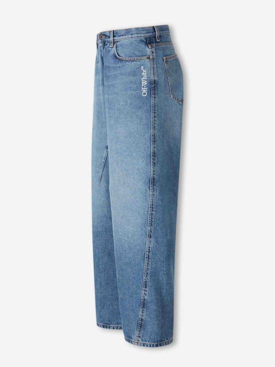 26SS 오프화이트 데님 팬츠 OMYA197S26DEN001 400Light Medium Blue DENIM BLUE - OFF WHITE