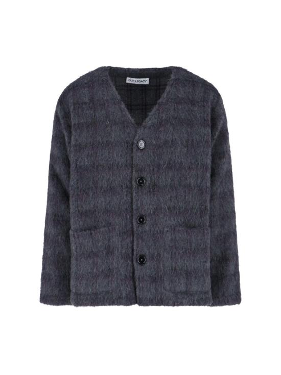 26SS 아워레가시 가디건 M2263CFFUZZED PLUM CHECK HAIRY WOOL MULTICOLOUR