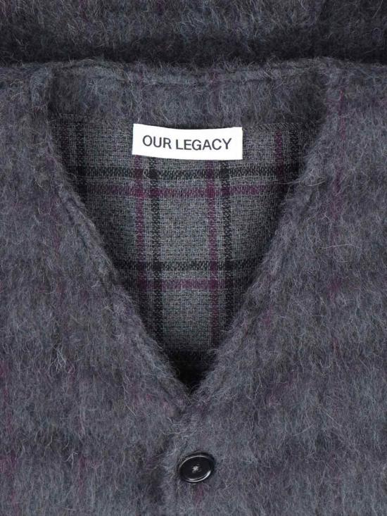 26SS 아워레가시 가디건 M2263CFFUZZED PLUM CHECK HAIRY WOOL MULTICOLOUR - OUR LEGACY