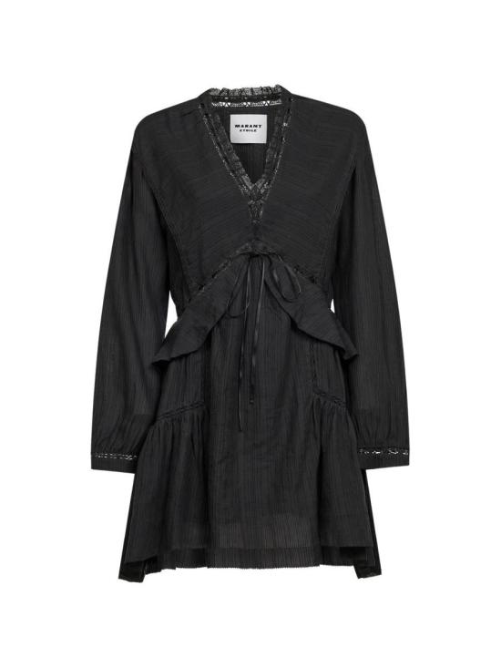 26SS 이자벨마랑에뚜왈 미디 원피스 RO0974FAD1J11E01BK Black