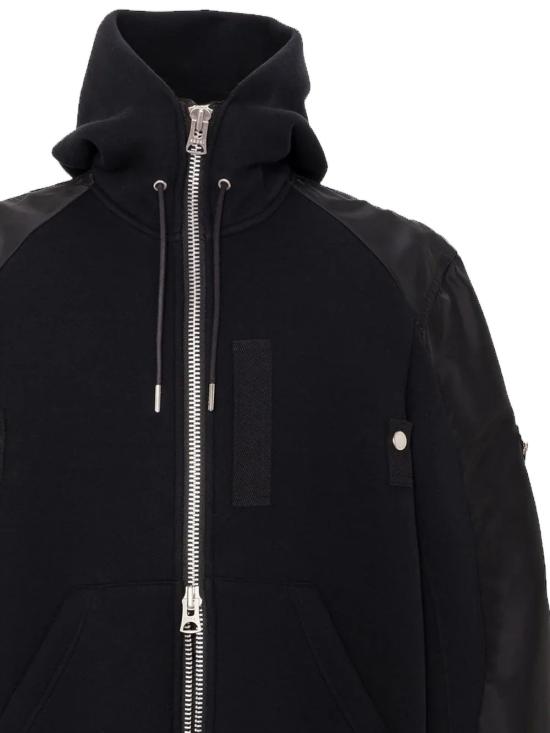 26SS 사카이 후드 티셔츠 26 03948M 001 Black - SACAI