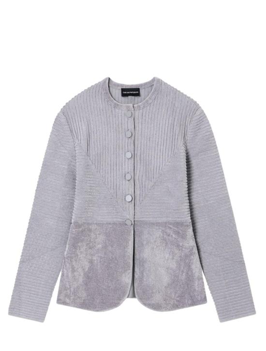 25FW 엠포리오 아르마니 코트 EW001226AF19927U8045 SILVER CHIME