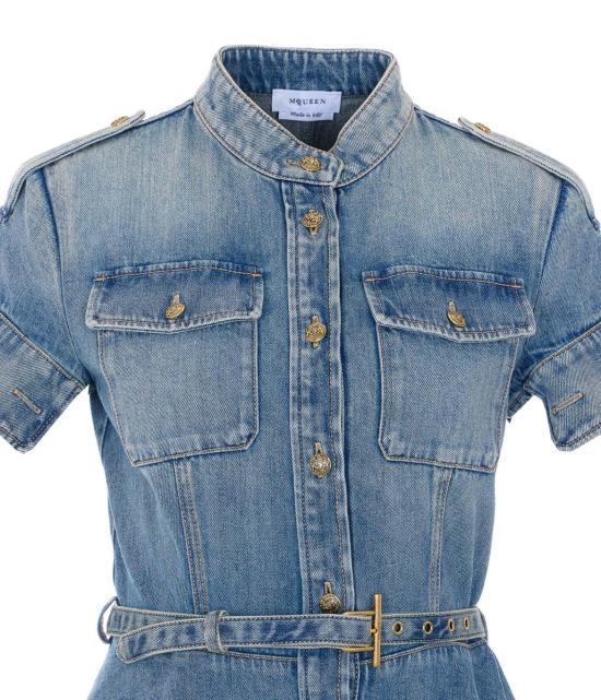 26SS 알렉산더 맥퀸 데님 원피스 857116QMAD14383 BLUE - ALEXANDER MCQUEEN