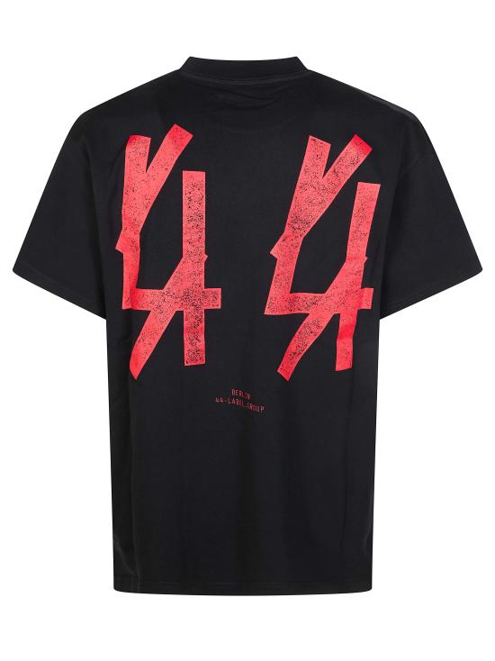 26SS 44레이블 반팔 티셔츠 B0030556FA528P495 BLACK NERO - 44 LABEL