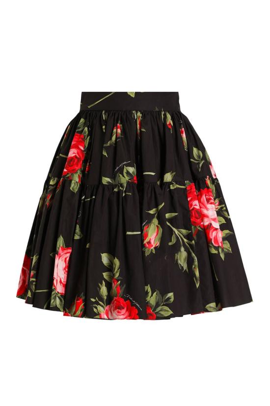 26SS 돌체앤가바나 미디 스커트 F4CB1THS5UTHN5ZN BOUQUET ROSE F BLACK