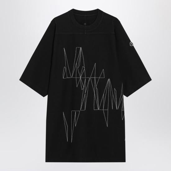 26SS 릭오웬스 몽클레어 반팔 티셔츠 MU01F8C0489B7R S RICKO 999 Black