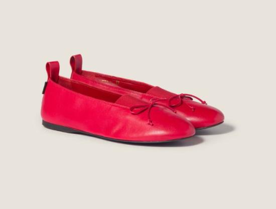 26SS 미우미우 플랫 슈즈 5F552EFA005038 F0011 ROSSO Red