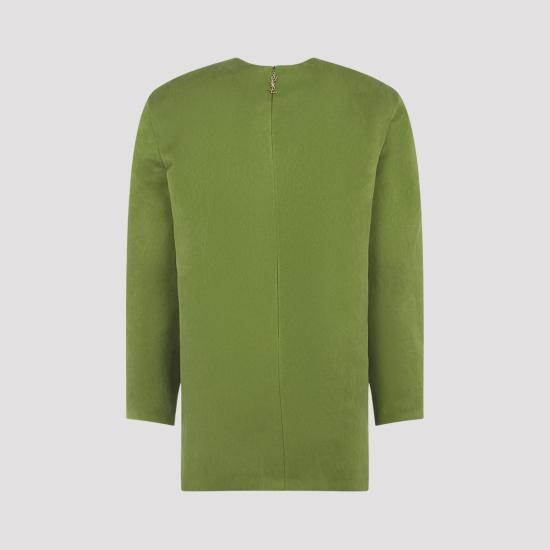 25FW 생로랑 숏 원피스 848977 Y5J30 3002 GREEN - SAINT LAURENT