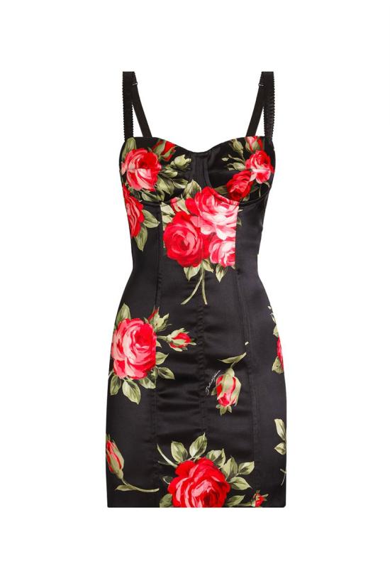 26SS 돌체앤가바나 숏 원피스 F6CLMTFSICDHN5ZN BOUQUET ROSE F BLACK