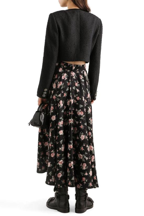 26SS 돌체앤가바나 롱 스커트 F4DBGTFSA8CHN5XQ ROSE VINTAGE F BLACK - DOLCE & GABBANA