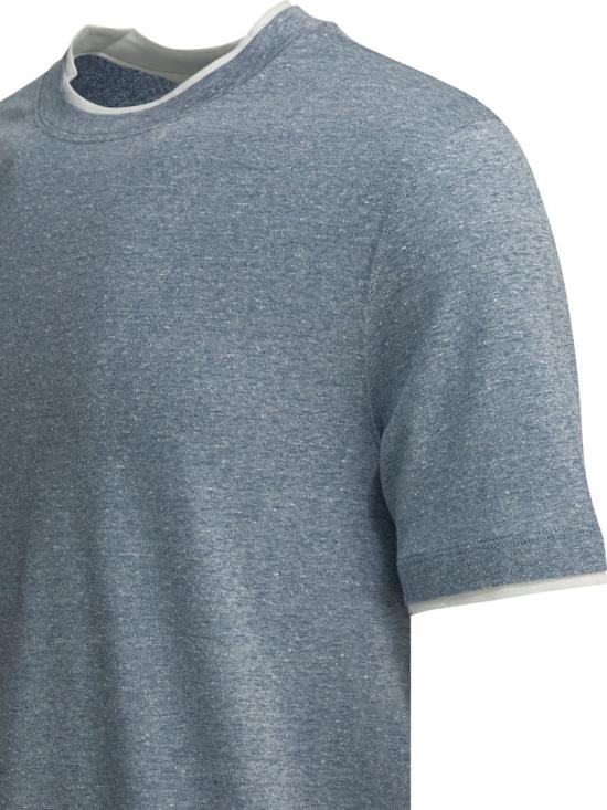 26SS 브루넬로 쿠치넬리 반팔 티셔츠 MW8357427CGE03 BLUE - BRUNELLO CUCINELLI