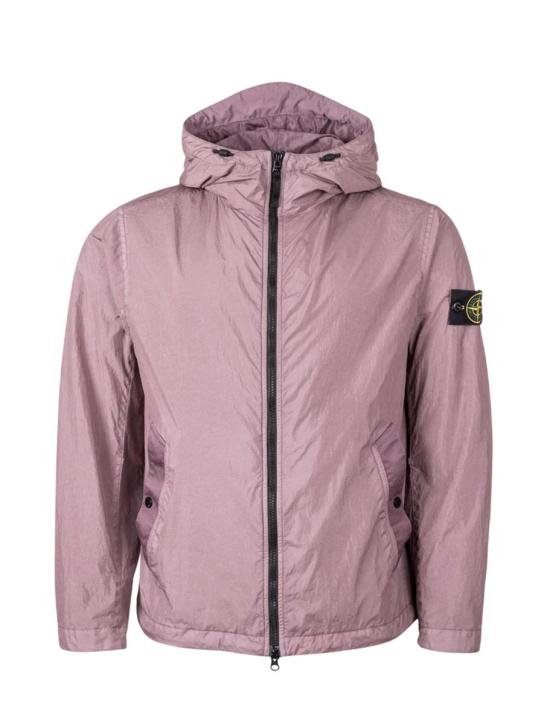 26SS 스톤 아일랜드 크링클 랩스 NY 윈드 레지스턴스 안티 드롭 후드 자켓 L1S154100001S0A23V008F PURPLE GRAY