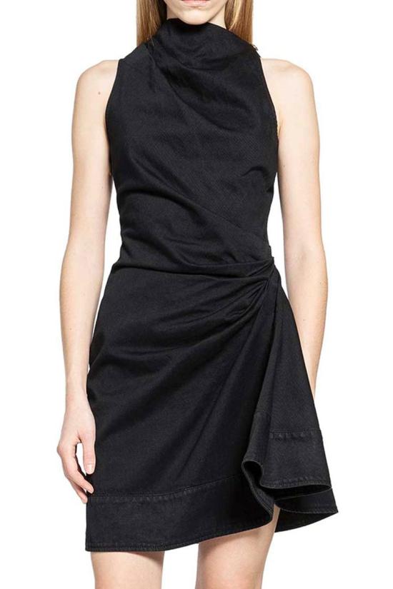 26SS 알렉산더 맥퀸 미디 원피스 852270QMAD2 1000 Black